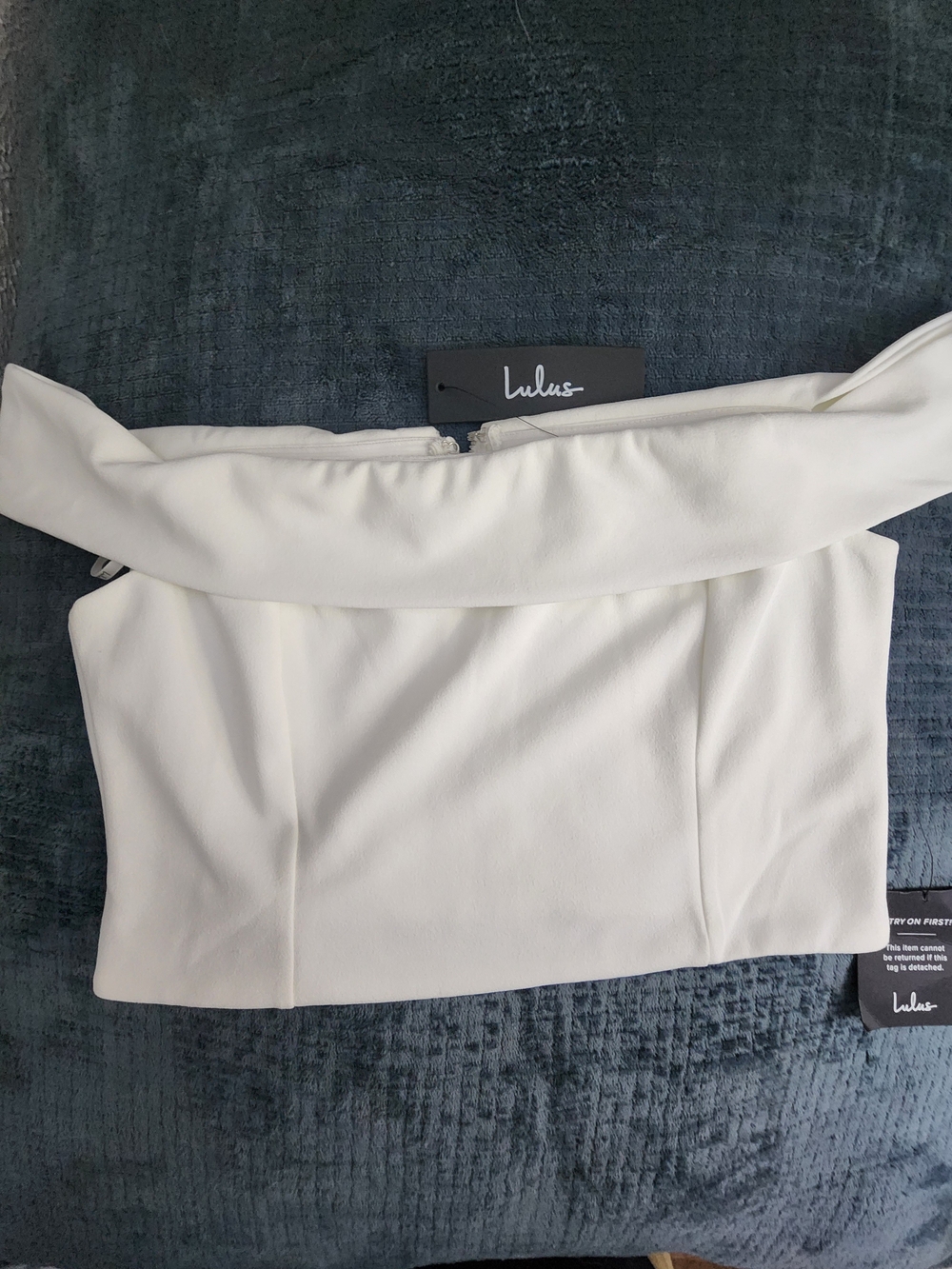 Lulu's White Off-the-Shoulder Crop Top
